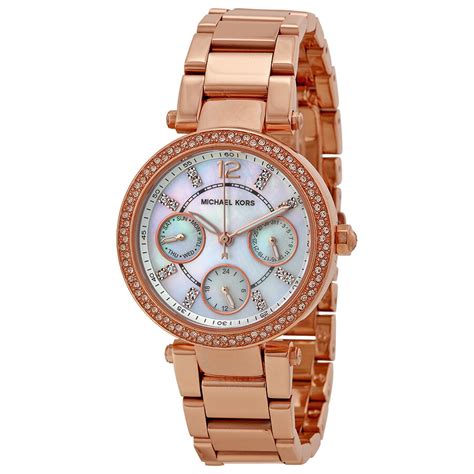 michael kors ladies mini parker rose gold watch mk5616|Michael Kors Women's Chronograph Mini Parker Rose Gold .